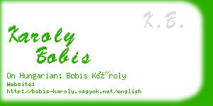 karoly bobis business card